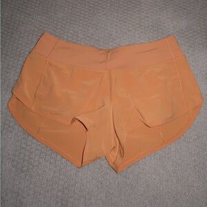 Lululemon speed up 2.5” shorts orange size 6